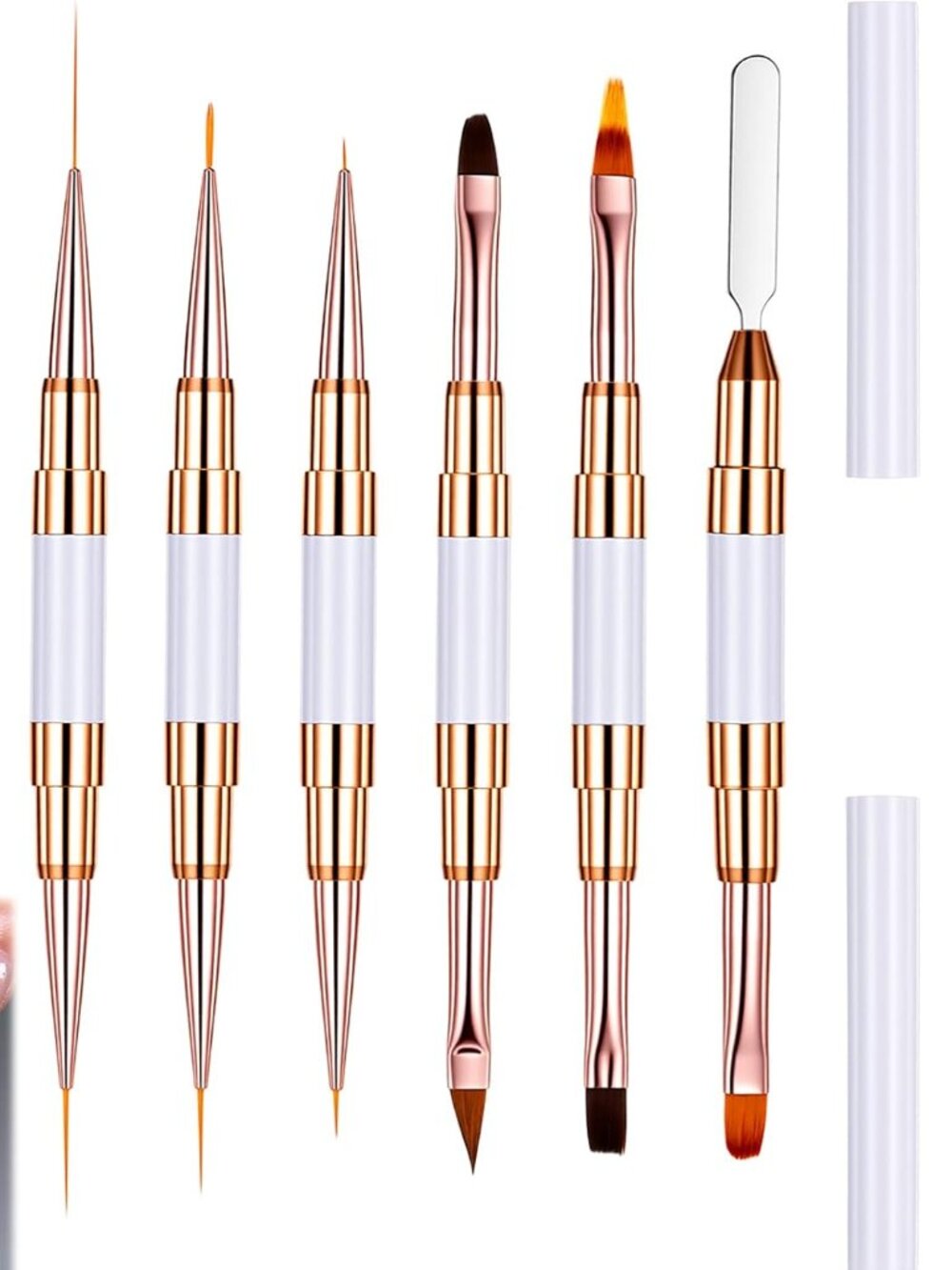 Nail Art Brush Set Plus Bonus Dotting Tools NEW